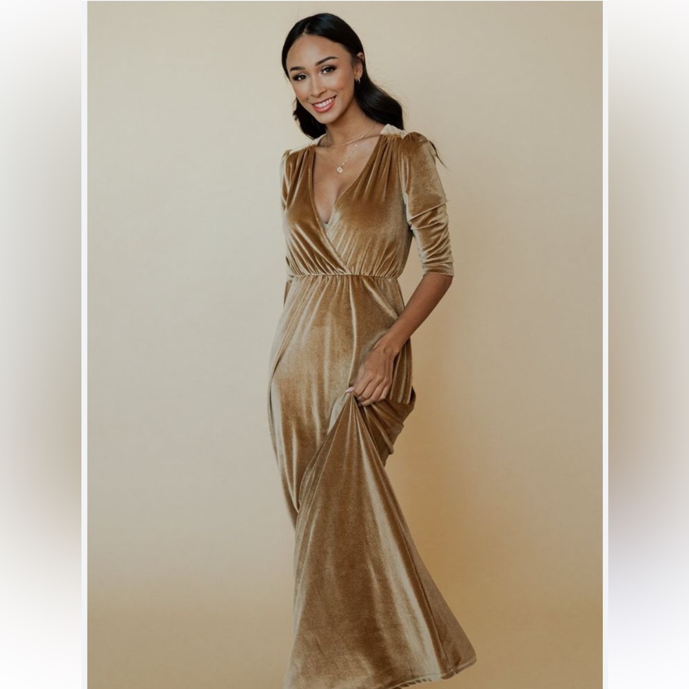 Baltic Born Metallic Gold Maxi Dress